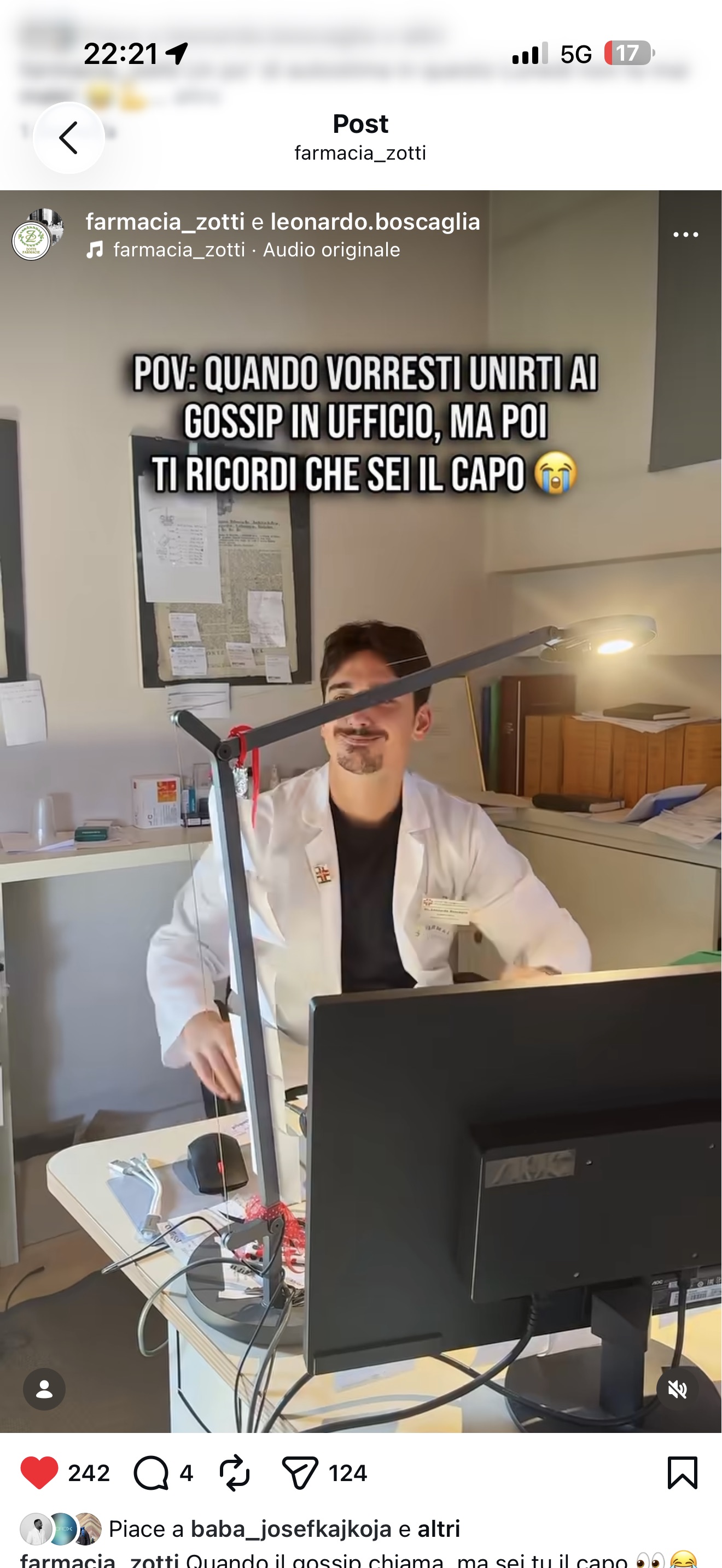 Screenshot di un video realizzato per Farmacie Zotti